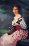 Charles-Amable Lenoir The Mandolin France oil painting artist